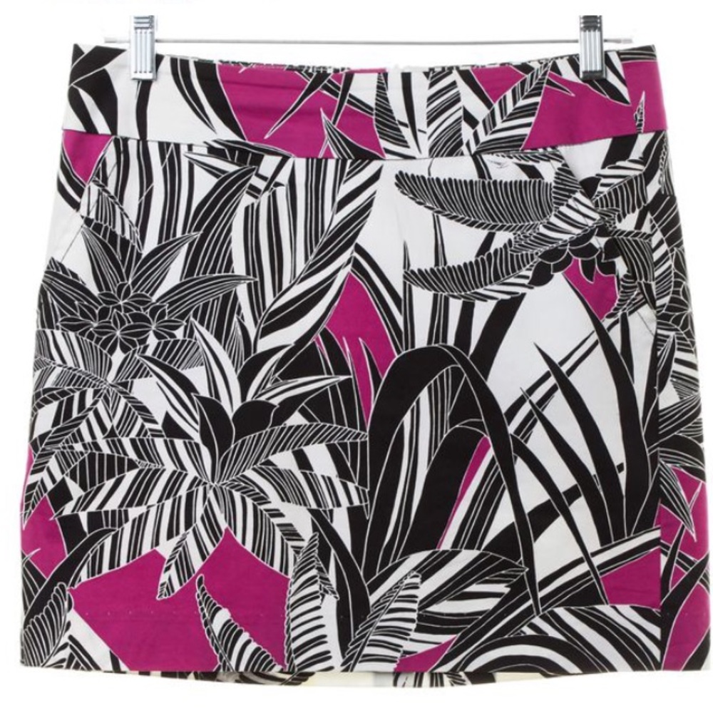 TRINA TURK Pink Black Multi-color Floral Skirt